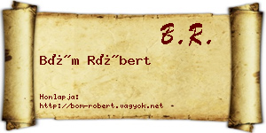 Böm Róbert névjegykártya